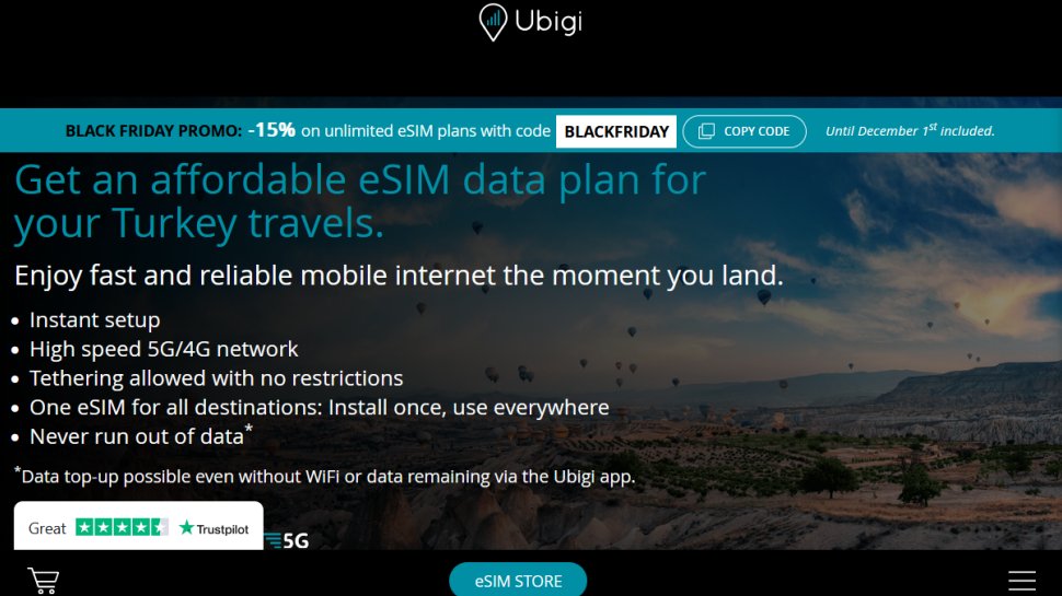Ubigi website screenshot (November 2025).
