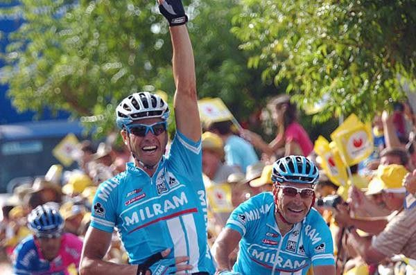 Alessandro Petacchi (Milram) with Erik Zabel (Milram)