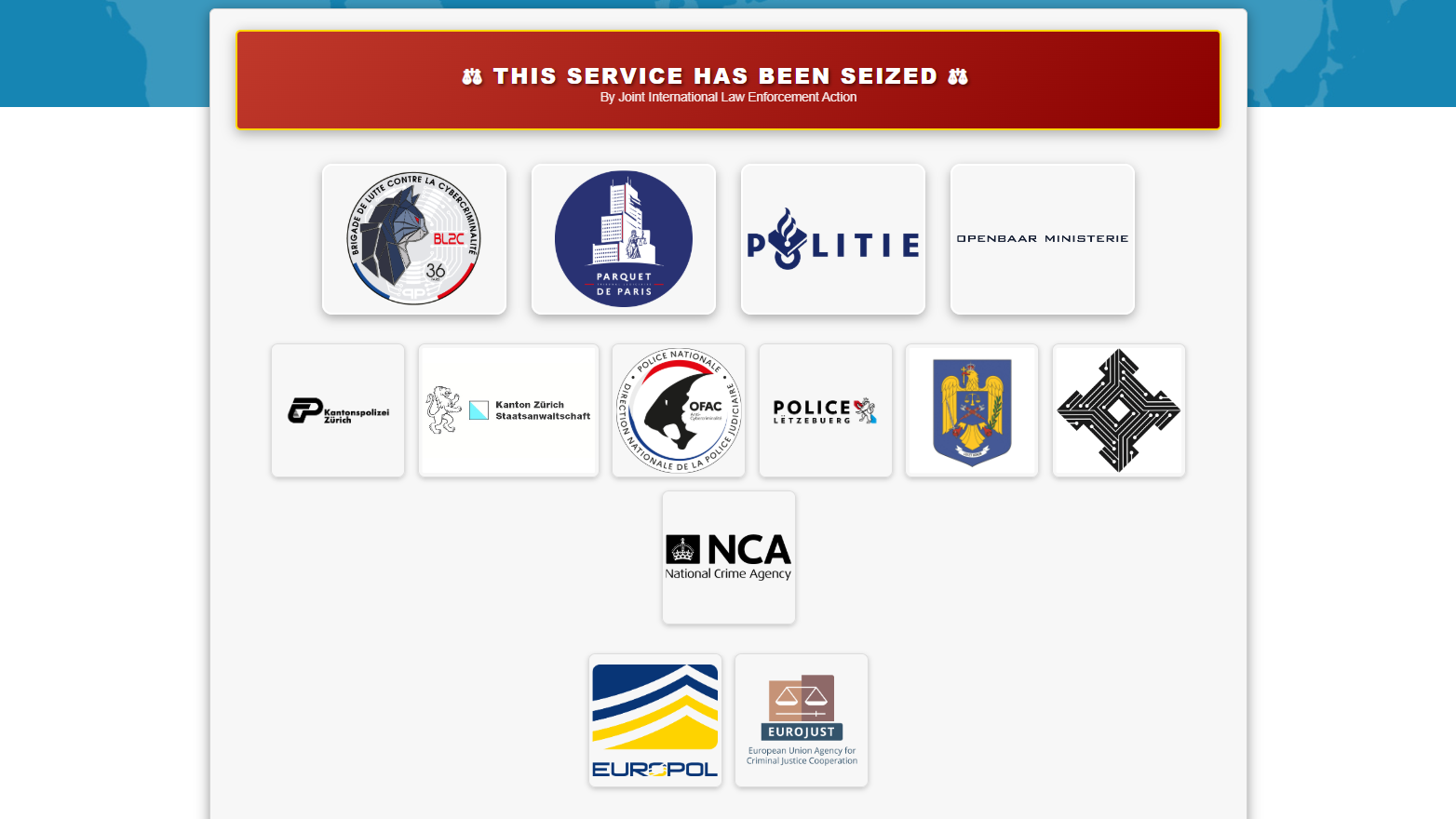 Screenshot of law enforcement agencies involved in Operation Saffron (May 2026)
