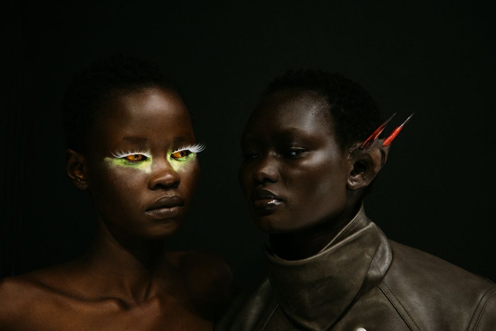 Models with neon makeup