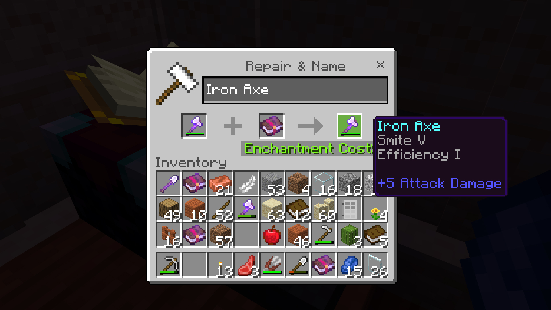 Axes d'enchantement Minecraft