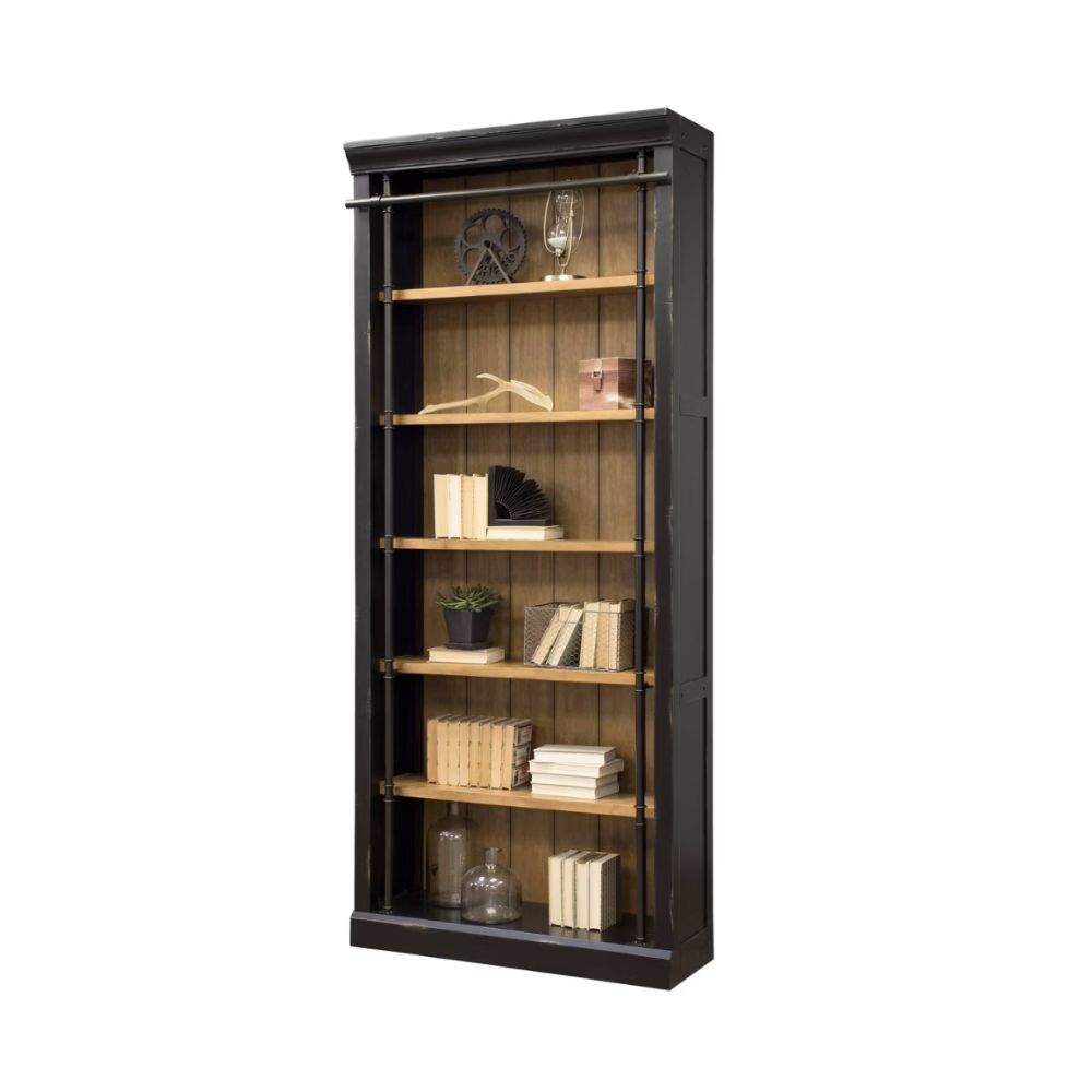 Rustic black bookshelf
