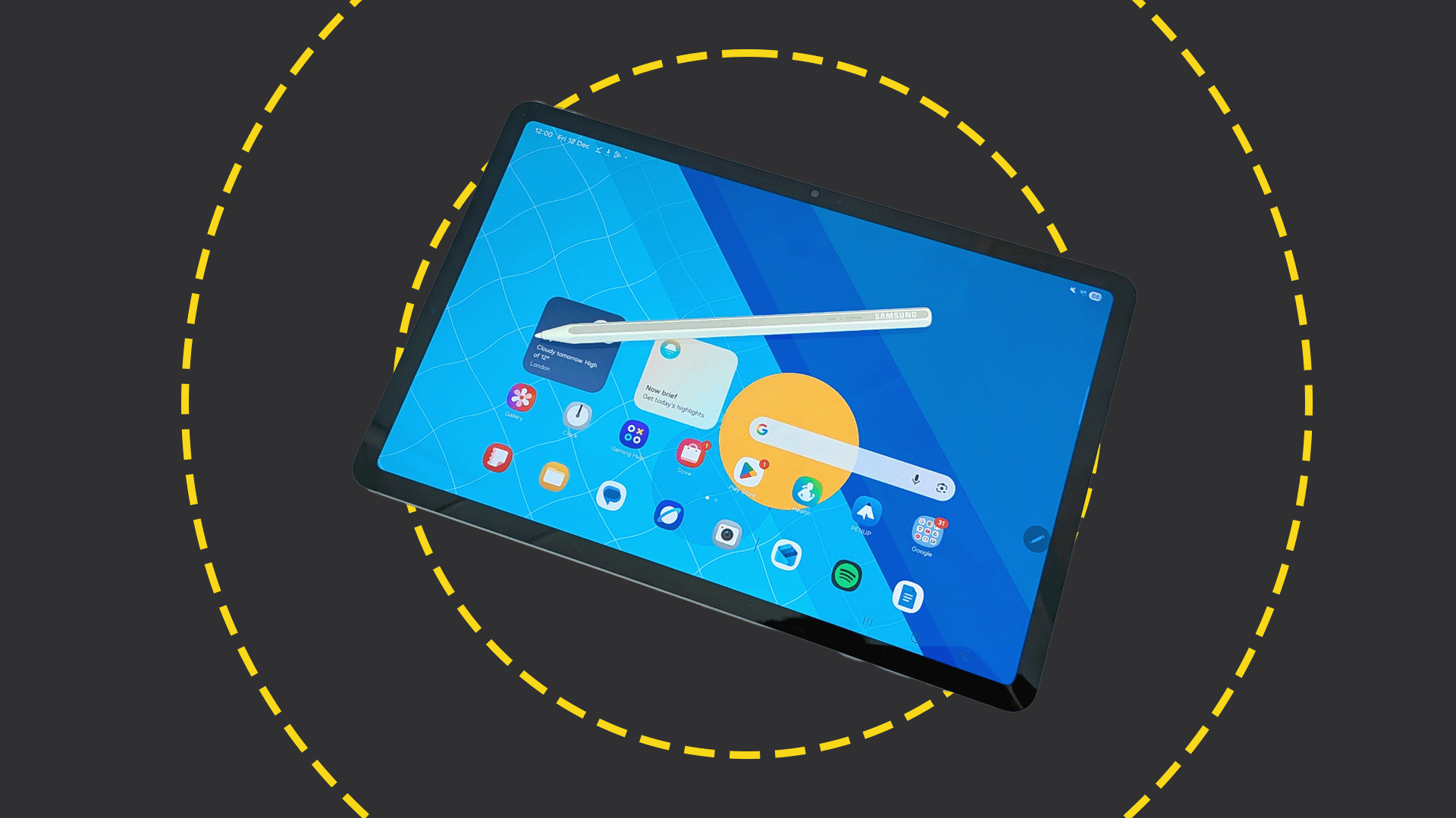 The Samsung Galaxy Tab S11 on the ITPro background