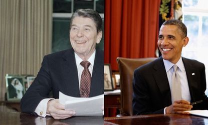 Although President Obama wouldn't exactly call Reagan a role model, he has called him a "transformational president."