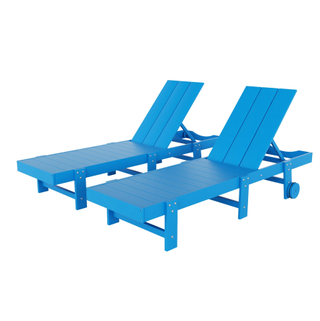 blue pool lounge chair duo