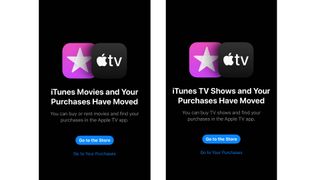 Apple TV itunes redirect screens