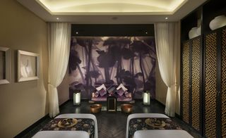 Mandarin Oriental Guangzhou China with walnut and leather furnishings