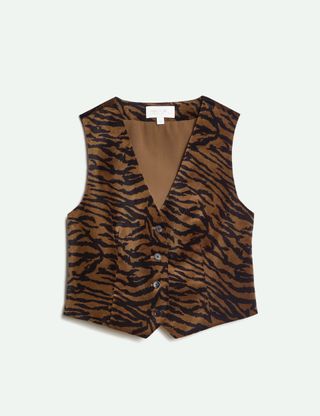 Velvet Animal-Print Waistcoat