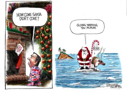 Political cartoon U.S. Ted Cruz Christmas Climate Change