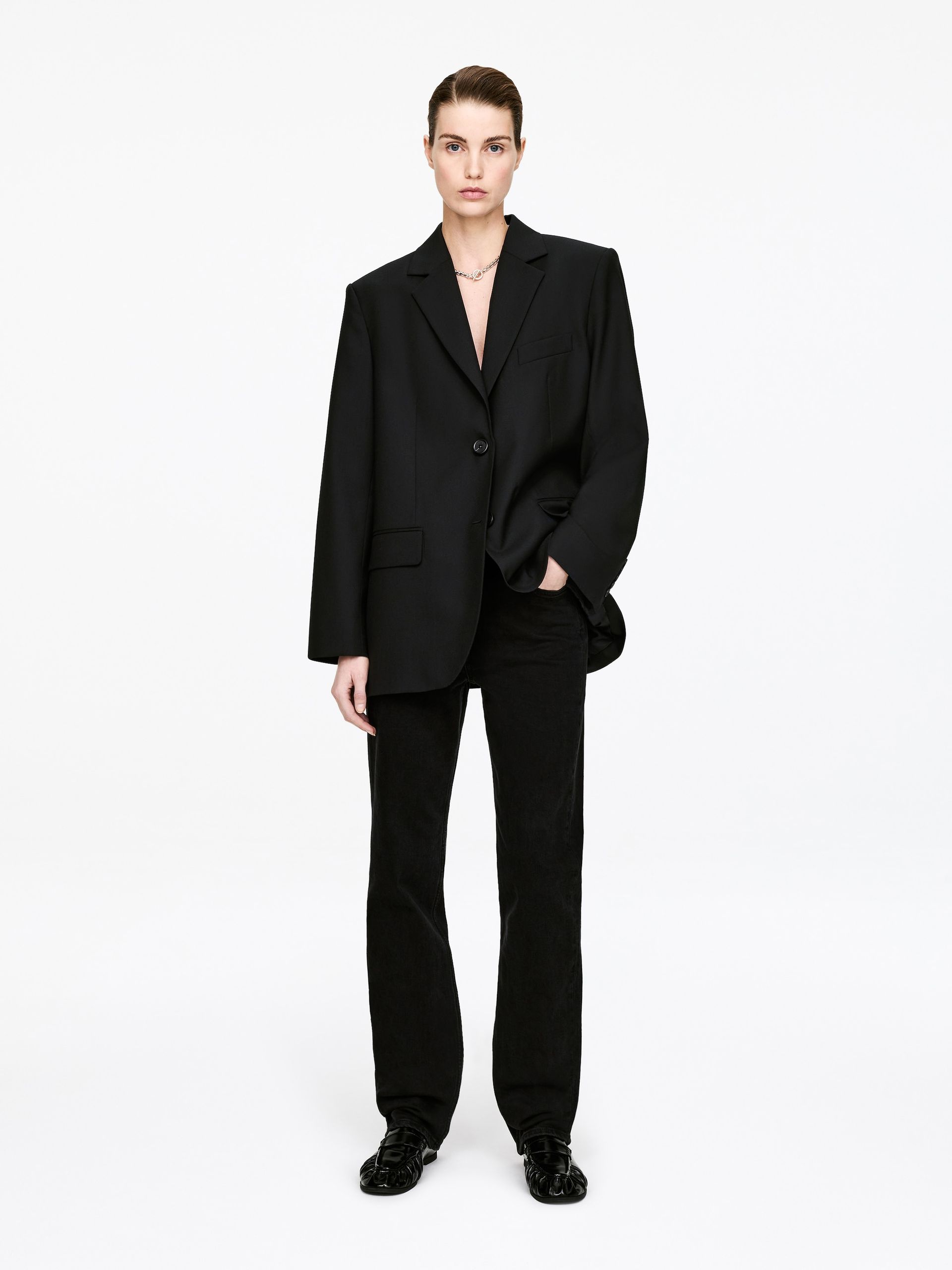 Hopsack Wool Blazer &ndash; Black &ndash; Women &ndash; Arket Gb