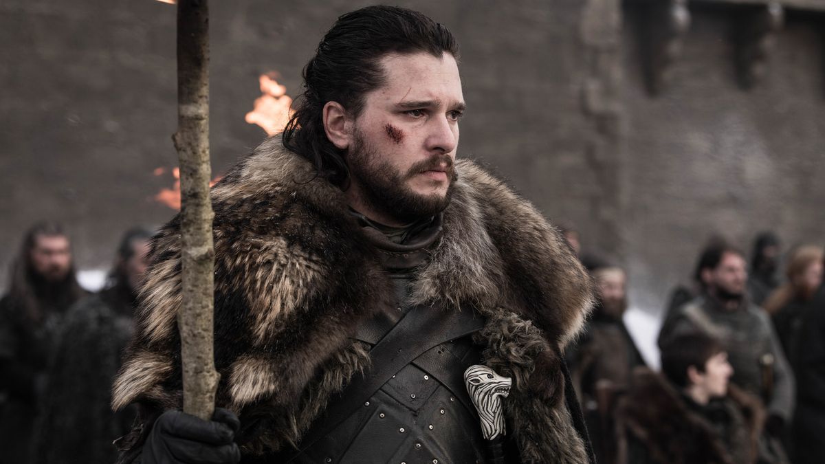 Jon Snow (Kit Harington) in knight&#039;s garb in &quot;Game of Thrones&quot; season 8