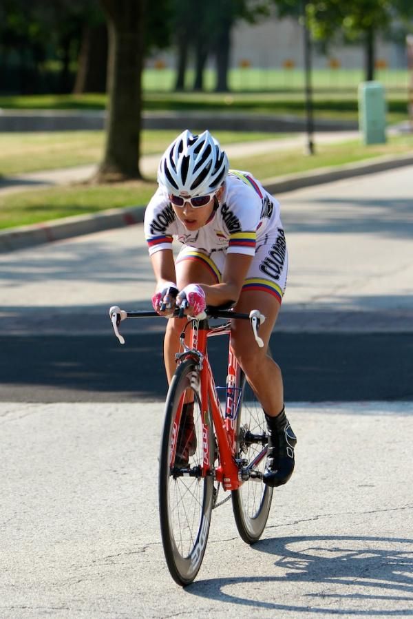 Colombia fielded a women's team for the first time (pictured is rider Penuela Martinez)