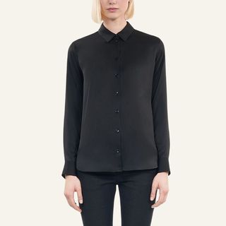 Black silk shirt