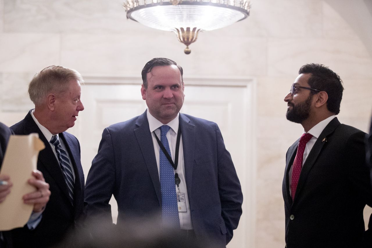 Lindsey Graham, Dan Scavino, and Kash Patel.