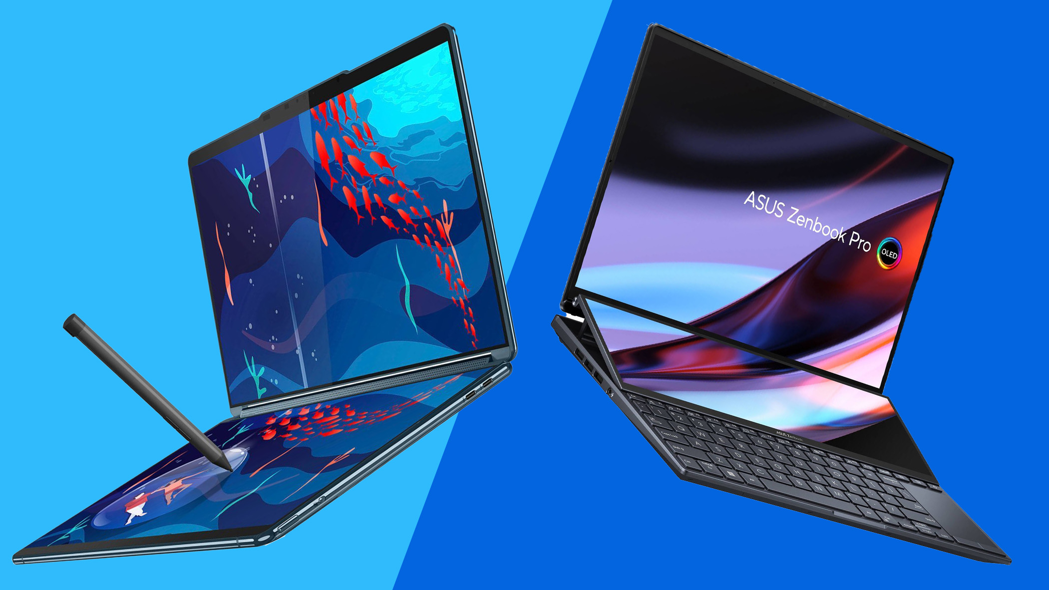 Lenovo Yoga Book 9i vs Asus Zenbook Pro 14 Duo OLED: battle of the