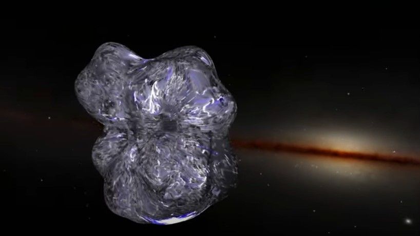 A computer model showing the Local Bubble&#039;s enormous magnetic field stretching into the Milky Way