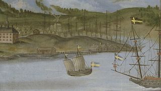 Maritime archaeologists think Äpplet may be the ship on the right of this 1636 painting of Stockholm and its harbor.