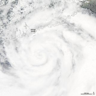 Giant Typhoon Vicente snapped from space in July 2012.