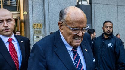 Rudy Giuliani outside court in Manhattan