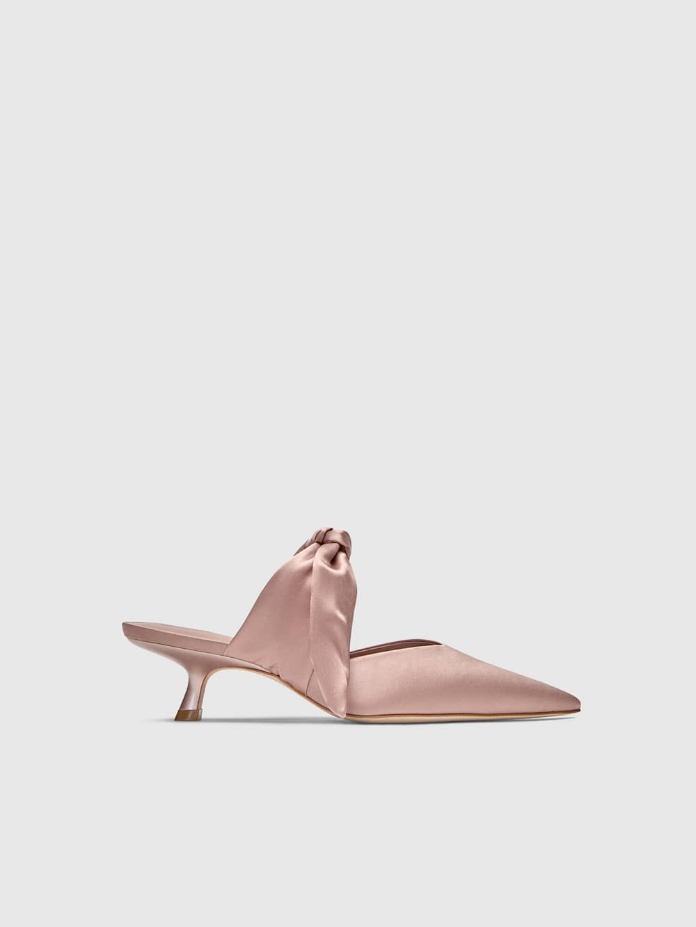 Milk Glass Heeled Mule