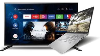 A smart TV and a Windows laptop as sold by Laptops Direct