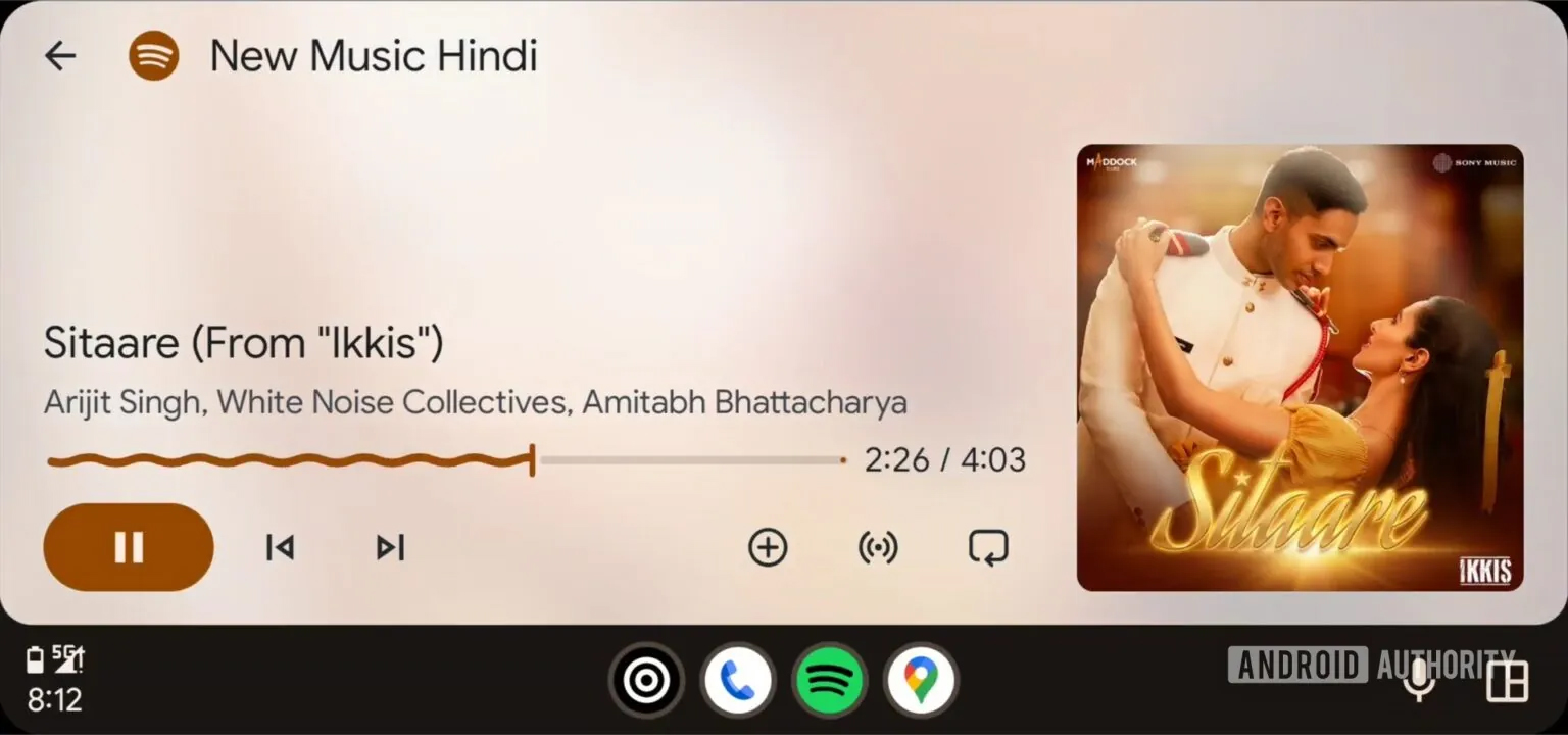 Android Auto music progress bar