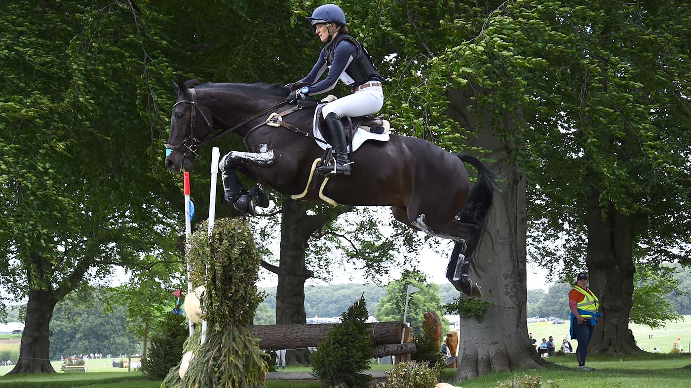Holly Richardson riding BALLY LOUIS for GBR during the cross country phase of the CCI-L 4* at the Bramham International Horse Trials, held in Bramham Park near Wetherby in West Yorkshire in the UK, on the 12th June 2022
