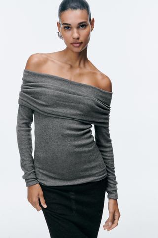 Zara, Off-the-Shoulder Knit Top