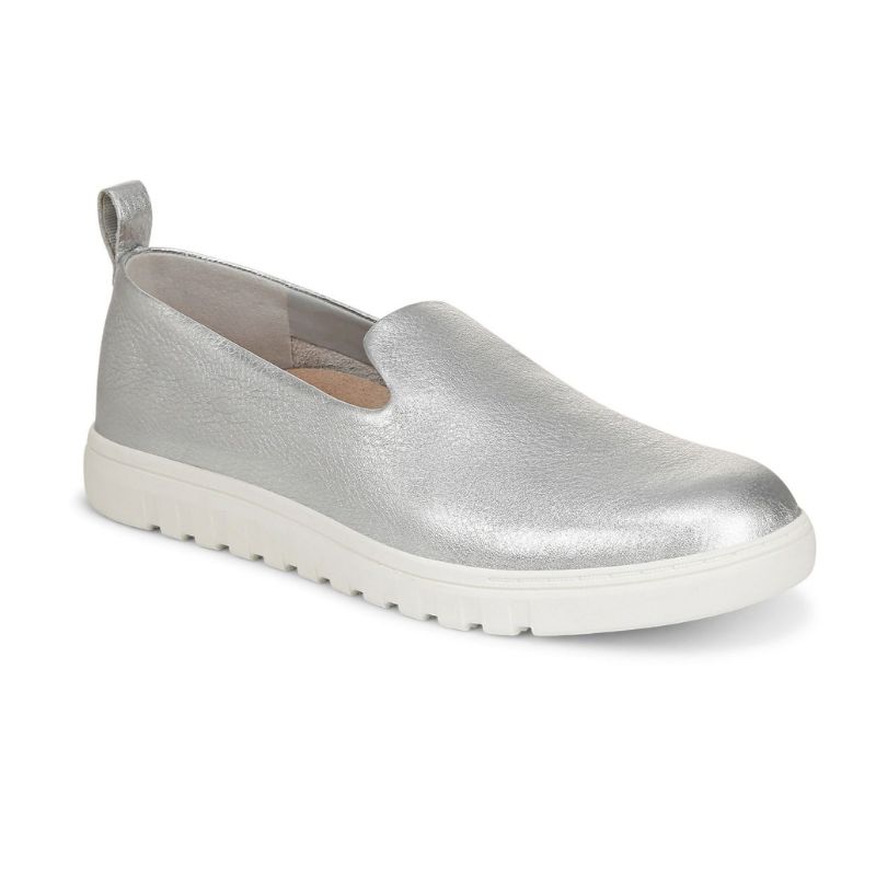 silver slip on trainer