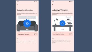 Android 15 sur Pixel - Vibration adaptative