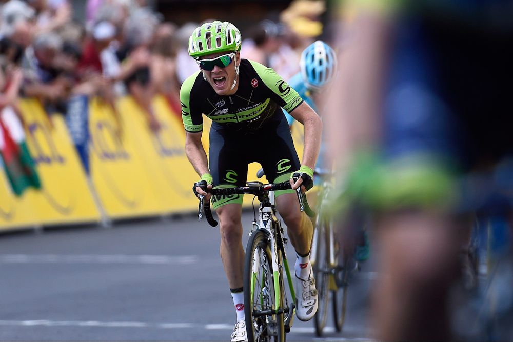 Cannondale-Garmin's Andrew Talansky finishes stage 5.