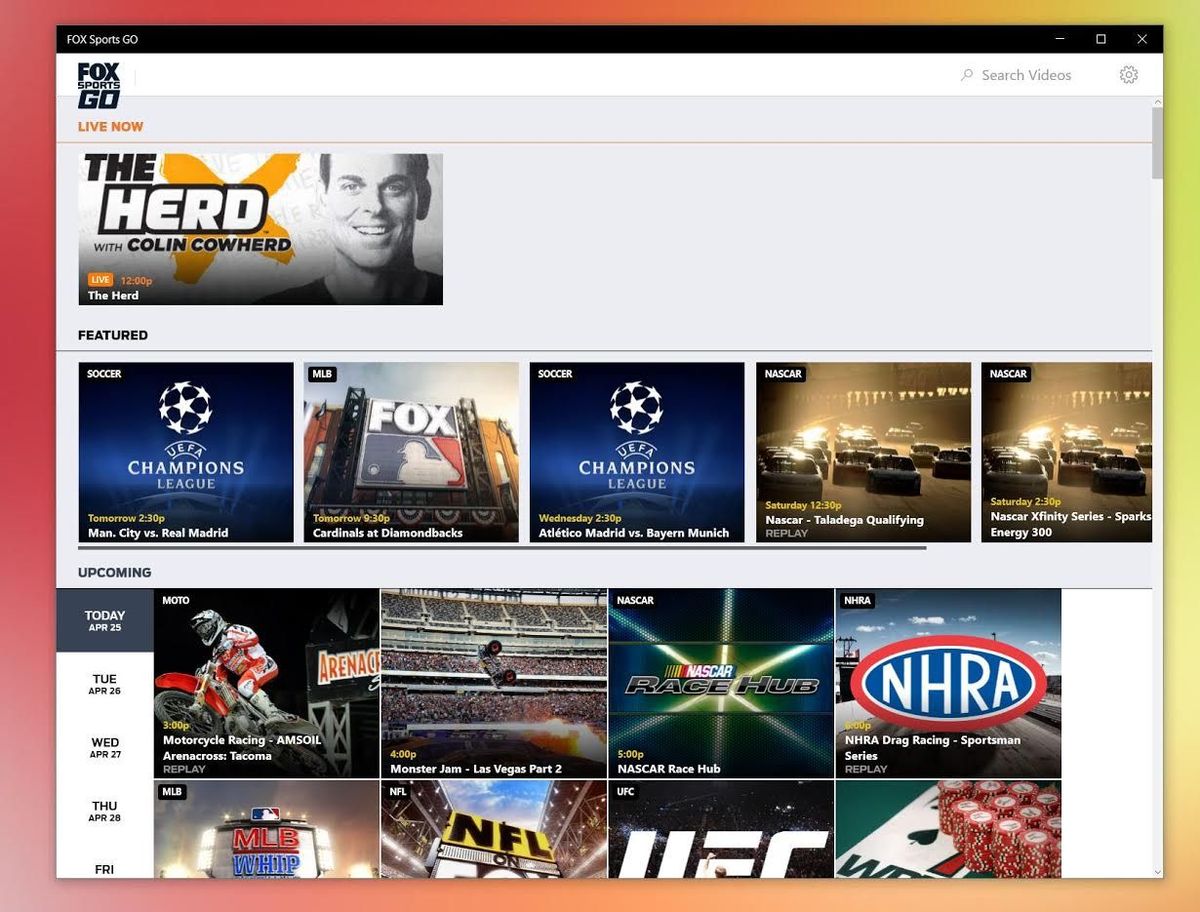 FOX Sports Go is now a universal Windows 10 app for PC and Mobile
