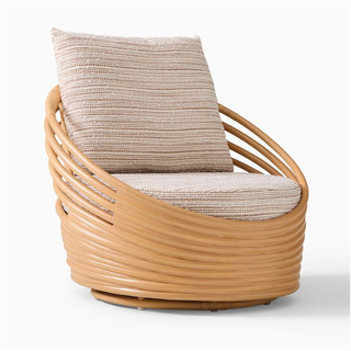 swivel rattan accent chair