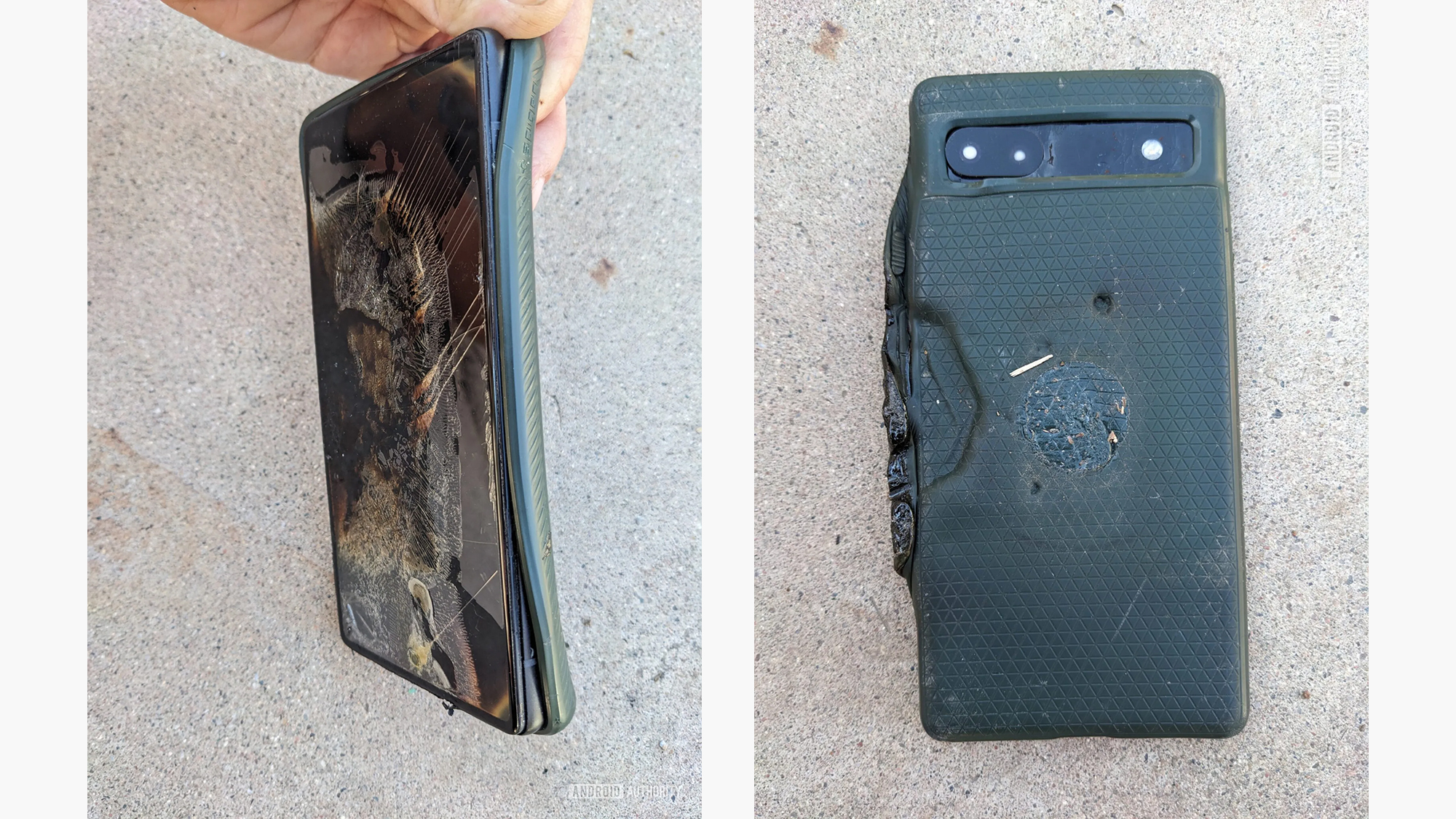 A burned Google Piuxel 6a
