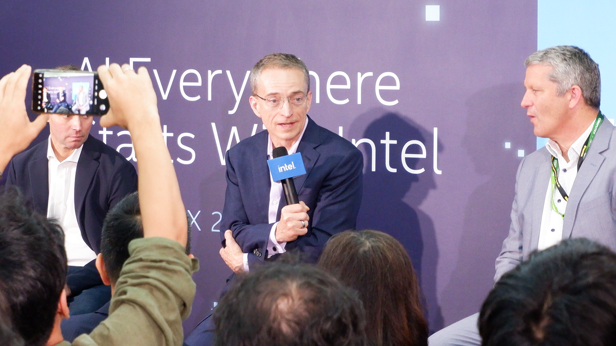 Intel CEO Pat Gelsinger at a press conference at Computex 2024 in Taiwan.