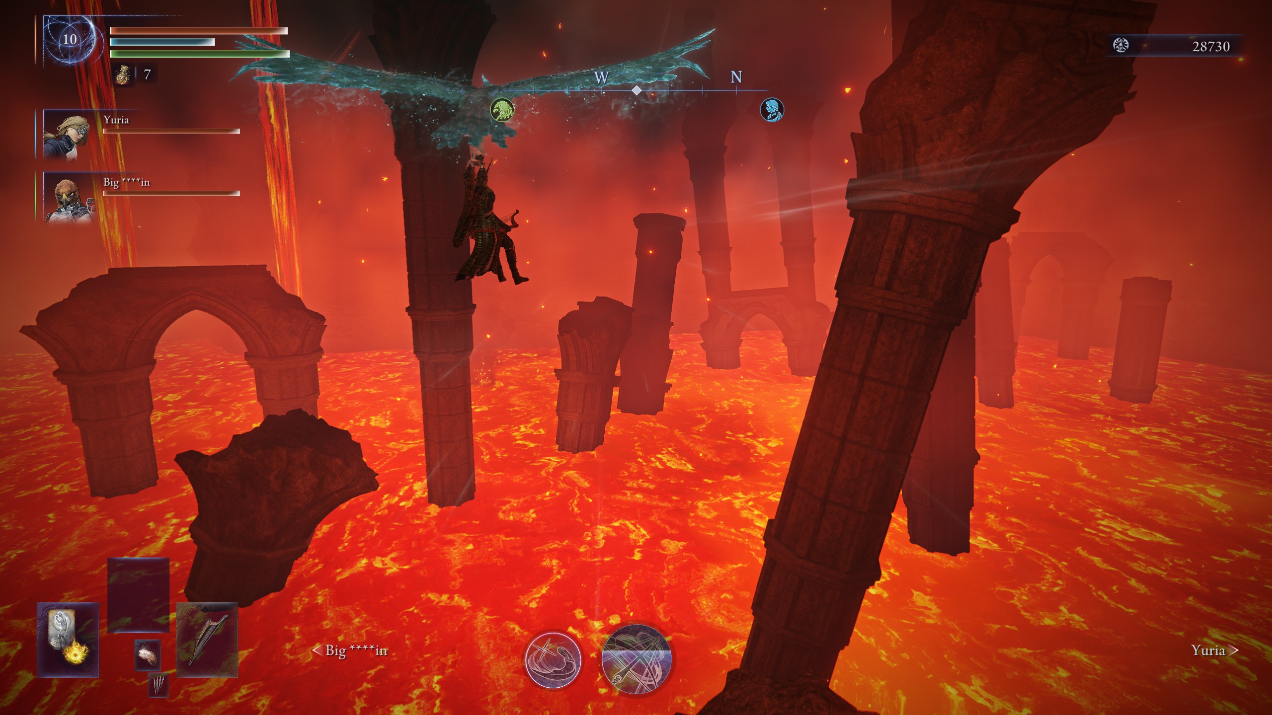 Elden Ring Nightreign crater - Flying a hawk