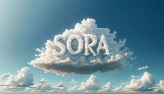 A cloud spelling out the name Sora