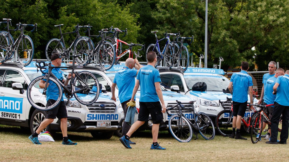 Each morning, the bicycles and wheels are checked, the cars and bike are then loaded