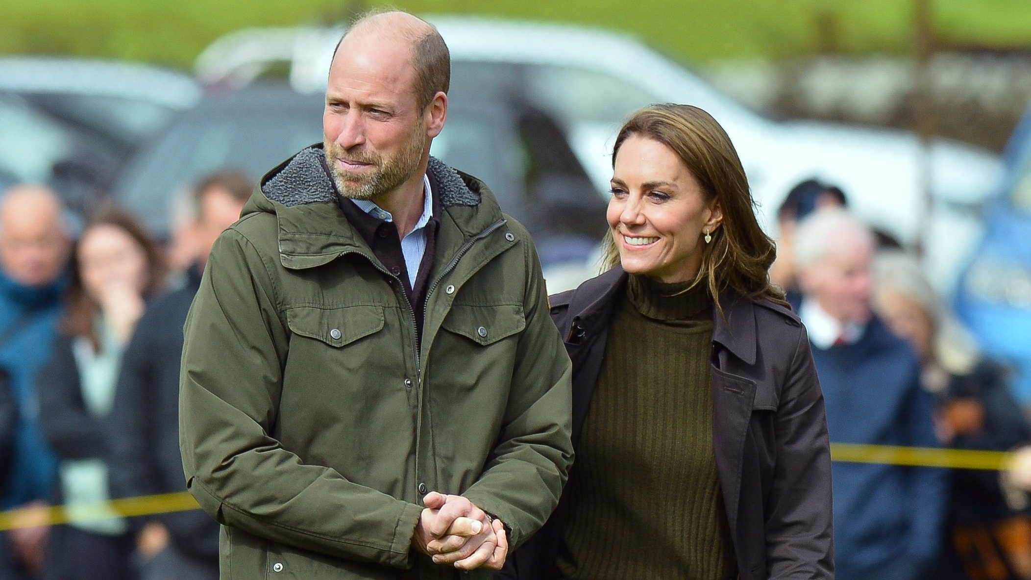 Prince William, Prince of Wales and Catherine, Princess of Wales visit Bute Shinty Club during a royal visit to the Isle of Bute on September 17, 2026