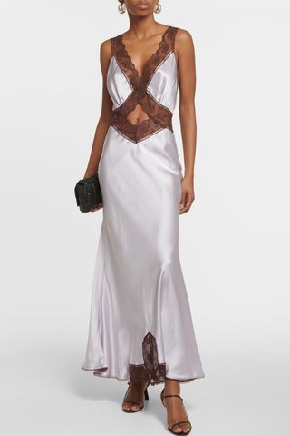 SIR., Aries Lace-Trimmed Cutout Silk Gown