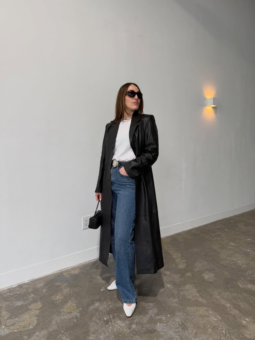 Anna LaPlaca wearing a rodeo belt from Stetson x The Great.