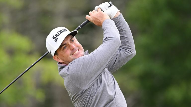 Keegan Bradley take a shot during the third round of the 2022 US Open