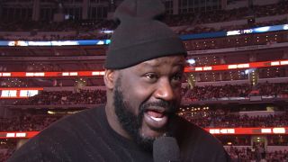 Shaquille O'Neal speaks before Jake Paul and Mike Tyson's fight