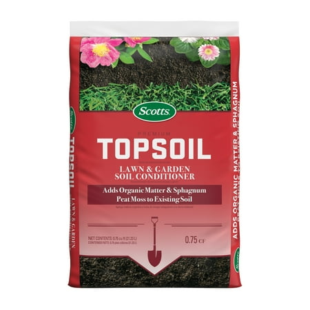 Scotts Premium Topsoil, Lawn and Garden Soil Conditioner, With Peat Moss, 0.75 Cu. Ft.