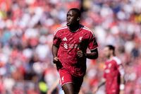 LIVERPOOL, ENGLAND - MAY 24: Ibrahima Konat&eacute; of Liverpool looks on during the Premier League match between Liverpool and Brentford at Anfield on May 24, 2026 in Liverpool, England. (Photo by Gaspafotos/MB Media/Getty Images)