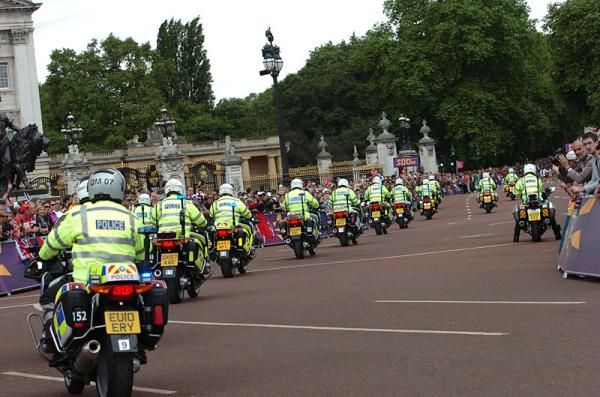 The police motorcade