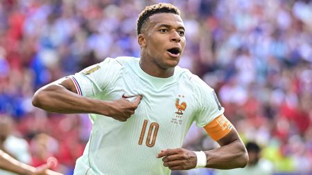 Kylian Mbappe of France celebrates his goal during the FIFA World Cup 2026 Quarter Final match between France and Morocco at Boston Stadium on July 9, 2026 in Foxborough, Massachusetts