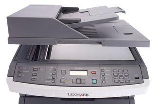 Lexmark X 364dn Image: This closeup shows the basic interface of the Lexmark X 364dn.