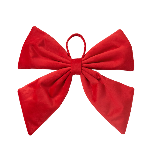 John Lewis Velvet Hanging Bow, Red, 35cm
