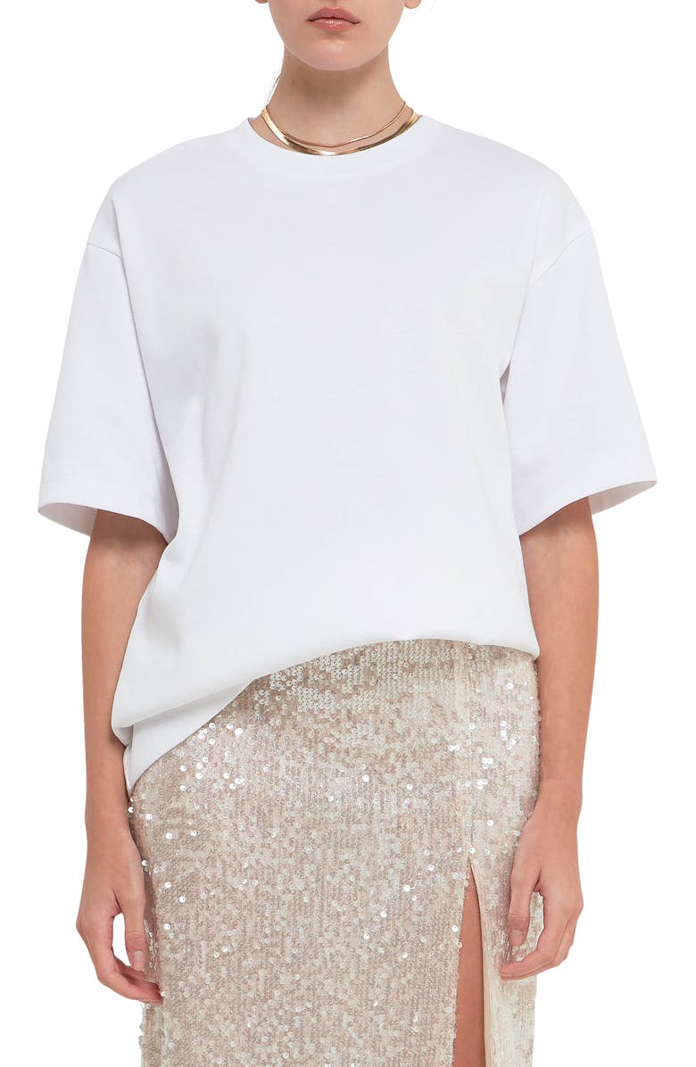Boxy Cotton Blend T-Shirt
